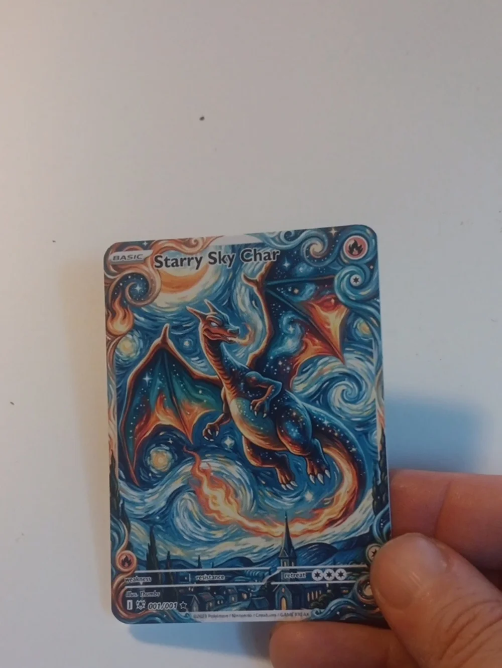 Starry Sky Charizard Collector Card - Blue & Orange